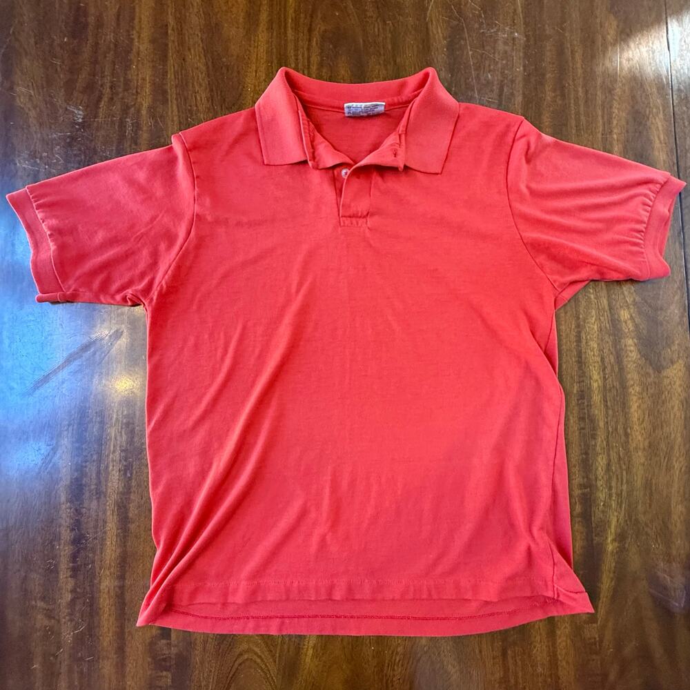 Vintage Single Stitch Red Hanes Polo Men’s Size XL